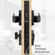 Plantex Triple Security Door Lock for Home/Main Door Lock Set with 3 Years of Warranty/Mortise Lock for Door with Brass Lock Body & Cylinder (PT-004- Black)