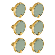 Plantex Knobs for Drawers/Drawer Knobs/Round Knob for Cabinets/Pull-Push Knob for Kitchen/Bedroom/Drawer - Pack of 6 (Gold & Green)