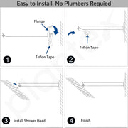 Plantex 9-Inch Shower Arm for Overhead Shower/Stainless Steel Shower Pipe/Wall Mount Bathroom Fitting with Â½-Inch Thread - Pack of 1 (Black)