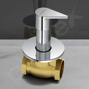 Plantex Pure Brass PAC-1806 Angular Concealed Stop Cock/Concealed Stop Valve Tap For Bathroom With Teflon Tape & Adjustable Brass Wall Flange â€“ 15 mm (Mirror-Chrome Finish)
