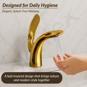 Plantex Pure Brass Pillar Tap for Wash Basin/Single Lever Hot & Cold Basin Mixer Tap/washbasin tap Faucet-(Gold)