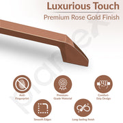 Plantex Cabinet Handle/Kitchen Cabinet Door Handle/Wardrobe/160 mm Cupboard Handle/Door Pull-Push Handle for Home/Office - Pack of 2 (Rose Gold)