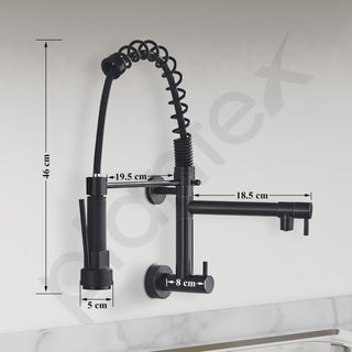 Plantex Brass Sink Tap for Kitchen Basin/360° Swivel Spout Faucet for Kitchen with Hot and Cold Tap for Wash Basin/Spring Pull Out Sink Tap -(Black)