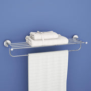 Plantex Smero Pure Brass 24 inch Towel Rack for Bathroom/Towel Stand/Hanger/Towel Holder/Towel Bar/Bathroom Accessories - Circle (Chrome)