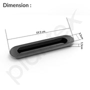 Plantex Sliding Door Handle/Concealed Handle for Sliding Door/160mm Concealed Handle for Wardrobe/Kitchen Cabinet - Pack of 4 (Black)