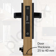 Plantex Heavy Duty Door Lock ÃƒÂ¢Ã¢â€šÂ¬Ã¢â‚¬Å“ Bathroom Door Lock/Mortise 8inch Keyless Plate Handle Set for Home/Bathroom/Store Room/Balcony/Office with Baby Latch (8110, Z-Black)