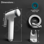 Plantex Jet Spray for Toilet/ABS Health Faucet with 1 Meter Shower Hose Pipe and Wall Hook/Health Faucet Set for Bathroom/Hand Gun for Toilet - (Jecquar, White)