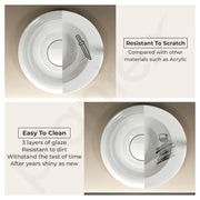 Plantex Ceramic WashBasin/Tabletop Wash Basin/Basin for Bathroom/Kitchen/Home/Office - (White - 16 x 16 x 6 Inch)