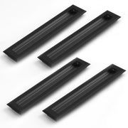 Plantex Sliding Door Handle/Concealed Handle for Sliding Door/224mm Concealed Handle for Wardrobe/Kitchen Cabinet - Pack of 4 (Black)