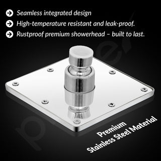 Plantex Stainless Steel Shower Head 100 mm with Water Saving Nozzle/Shower for Bathroom/Rain Shower Head for Bathroom without Arm- (Elegance-Chrome)