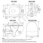 Plantex Imported Ceramic Wall Hung Commode /Rimless Washdown Western Toilet/ P Trap Western Commode with Soft Close Toilet Seat (Matt Black)