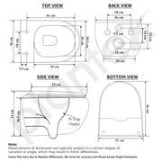 Plantex Imported Ceramic Wall Hung Commode/Rimless Washdown Western Toilet/P Trap Western Commode with Soft Close Toilet Seat (Matt Black)