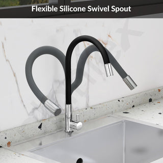 Plantex Pure Brass Kitchen Sink Tap Flexible with Teflon Tape and Wall Flange/PillarTap/Kitchen Sink Tap with Water Saving Aerator and 360° Swivel Spout -(ICO-912B)