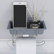 Plantex Stainless Steel with ABS Plastic Self Adhesive Toilet Paper Roll Holder/Tissue Paper Roll Holder with Mobile Stand for Bathroom Accessories Ã¢â‚¬â€œ (Chrome)
