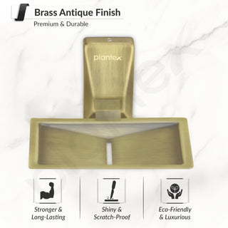 Plantex 304 Grade Stainless Steel Single Soap Dish/Soap Stand/Soap Case/Soap Storage for Bathroom - Crystal (Brass Antique)