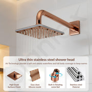 Plantex Stainless Steel Overhead Shower 6 x 6 inch with Water-Saving Technology/High pressure Rain Shower Head without Arm/Bathroom Shower -(Sandwich-PVD Rose Gold)
