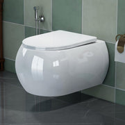 Plantex Commode for Toilet/Ceramic Wall Hung Commode/Rimless Commode with Soft Closing Toilet Seat - P Trap (White)