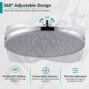 Plantex ABS 9 Inch Round Head Shower/Overhead Rain Shower/Shower for Home/Hotel/Adjustable Shower Head for Bathroom - Pack of 1 (Chrome, D639)
