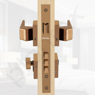 Plantex Premium Main Door Lock With 3 Years Warranty - Mortise Lock Set for Home (PT-004- Rose Gold)