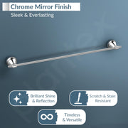 Plantex 304 Grade Stainless Steel Bathroom Single Towel Rod/Towel Stand/towel Hanger/Bathroom Accessories, Niko (24-inch Chrome)