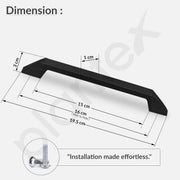 Plantex Cabinet Handle/Kitchen Cabinet Door Handle/Wardrobe/160 mm Cupboard Handle/Door Pull-Push Handle for Home/Office - Pack of 2 (Black)