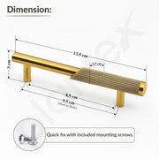 Plantex Stainless Steel & Aluminium Cabinet Handle/96mm Wardrobe Door Handle/Cupboard Pull-Push Handles for Home/Office - Pack of 2 (Brass Antique & Gold)