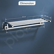 Plantex 304 Grade Stainless Steel Towel Rack for Bathroom/Towel Rod/Towel Hanger/Bathroom Accessories - Squaro (18-Inch) Chrome