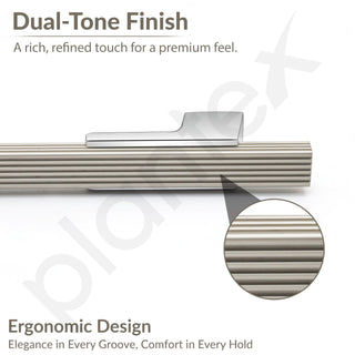 Plantex Cabinet Handle/160mm Handle for Cabinet/Door Pull-Push Handle for Home/Office/Hotel - Pack of 1 (Satin White & Chrome)