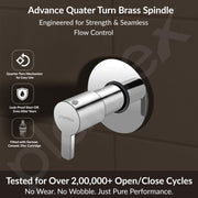 Plantex 25 mm Pure Brass Flush Valve for Toilet with Brass Wall Flange & Teflon Tape-7 Year Warranty/Angle Cocke for Bathroom (FLO-820-Chrome)