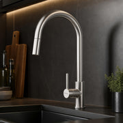 Plantex 304 Stainless Steel Pull-Down Kitchen Sink Tap/Sink Tap for Kitchen Basin with 360⁰ Swivel Spout/Kitchen Sink Faucet - (1062, Matt)