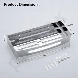 Plantex Bathroom Shelf for Wall/Stainless Steel Wall Mounted Shelf/Kitchen/Living Room/Bathroom Organiser with Drill (Chrome, 12x5 inches)
