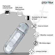 Plantex Door Stopper/Door Latch for Main Door/Baby Latch for Bathroom/Door Lock for Home and Office Doors - Pack of 3 (Chrome)