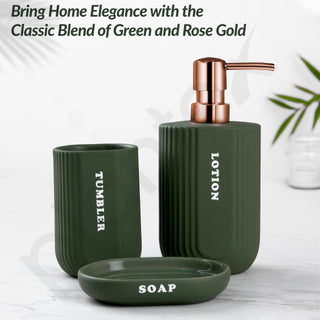 Plantex Ceramic Bathroom Set - Soap Holder for Bathroom/Liquid Soap Dispenser/Tumbler Holder/Toothbrush Holder - 3 Pcs Set