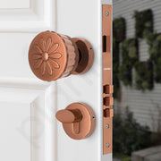 Plantex Heavy Duty Door Lock/Main Door Mortise Lock Handle/Handle Set for Home/Office/Door Accessories (Rose Gold)