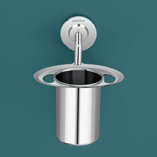 Plantex 304 Grade Stainless Steel Tumbler Holder/Tooth Brush Holder/Bathroom Accessories - Daizy (Chrome)