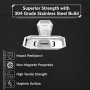 Plantex Soap Holder for Bathroom/304 Grade Stainless Steel Soap Case/Single Soap Dish/Soap Stand/Bathroom Accessories - Pack of 1 (PM-2403, Chrome)