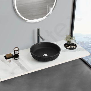 Plantex Wash Basin for Bathroom/Glass Table Top Wash Basin/Countertop Basin for Home/Office - (Black)
