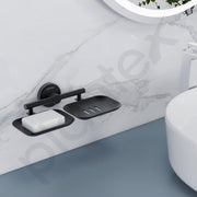 Plantex Galaxy 304 Grade Stainless Steel Rectangular Double Soap Holder for Bathroom/Soap Stand/Soap Holder/Bathroom Accessories - (Black)