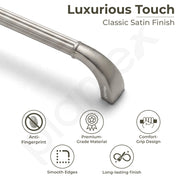Plantex Cabinet Handle/160mm Handle for Drawer/Wardrobe/Kitchen Handle/Pull-Push Handle for Home/Office - Pack of 2 (Satin)