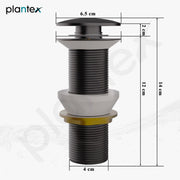 Plantex Pure Brass Pop Up Coupling 5 Inch/Waste Coupling for Wash Basin/Coupling for Drain Out let System Full Thread - Pack of 1 (PVD Grey)