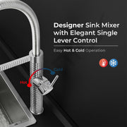 Plantex Brass Sink Tap | Pull Down Faucet for Kitchen Sink with 360Ãƒâ€šÃ‚Â° Swivel Spout Mixer tap | Single Lever Sink Mixer Tap for Kitchen Sink-(8982-Chrome)