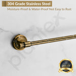 Plantex 304 Grade Stainless Steel Bathroom Accessories Set of 3 - Towel Hanger/Napking Holder/ Soap Holder for Bathroom - Niko (Brass Antique)