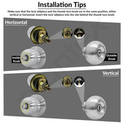 Plantex Bathroom Door Lock - Keyless Cylindrical Lock for Bathroom/Balcony/Tubular Door Knob/Handle (Without Key-Matt)