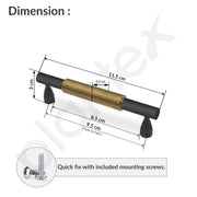 Plantex Cabinet Handle/Kitchen Cabinet Door Handle/Wardrobe/96 mm Cupboard Handle/Door Pull-Push Handle for Home/Office - Pack of 2 (Brass Antique)