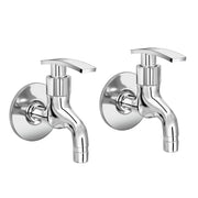 Plantex Washing Machine Tap with Wall Flange and Teflon Tape/Tap for Washing Machine with Water Saving Aerator/Garden/Pipe Connection Tap/Washing Machine Pipe Connector- Pack of 2 (Chrome)