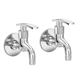 Plantex Washing Machine Tap with Wall Flange and Teflon Tape/Tap for Washing Machine with Water Saving Aerator/Garden/Pipe Connection Tap/Washing Machine Pipe Connector- Pack of 2 (Chrome)