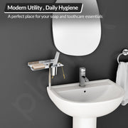 Plantex Platinum Stainless Steel Soap Dish with Tumbler Holder/Soap Holder/Bathroom Accessories - (Chrome)