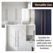 Plantex Stainless Steel & Aluminium Cabinet Handle/600mm Wardrobe Handle for Home/Cupboard Door Pull-Push Handles for Office - Pack of 1 (Rose Gold)