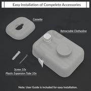 Plantex Retractable Single Row Clothesline/Indoor - Outdoor Clothesline/Lockable Cloths Line - Approx 4.1 Meter (13.45 ft.) - (25 kg Capacity) (Grey)