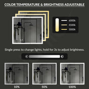 Plantex Luxury LED Mirror Cabinet for Bathroom/304 Grade Stainless Steel Bathroom Cabinet/Mirror for Bathroom with Double Door Cabinet (24x24 Inch-LED & Defogger/Chrome)